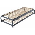 Ebac literie - ensemble lit gigogne mtal 80x190 - 20 lattes bois - gain de place - made in france