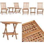 Ensemble � manger d'ext�rieur pliable 3 pcs bois de teck massif - ensemble salon de jardin - mobilier ...