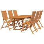 Ensemble � manger de jardin 7 pcs bois d'acacia massif vidaxl