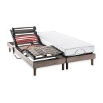 Deko dream - ensemble matelas + sommier relaxation lectrique comfort - 2x90x200 cm - matelas mousse ...
