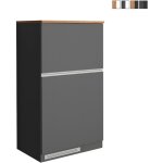 Ensemble de meubles cache - frigo encastrable et porte - pices pour cuisine linaire fist - gris - chne ...