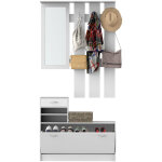 Ensemble de meubles d'entre design contemporain : meuble chaussures, miroir et panneau porte - manteau ...