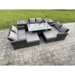 Ensemble de meubles de jardin en rotin table lvatrice sofa set ave canap deux places 2 grand tabouret ...