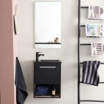 Mob - in - ensemble lave - mains avec niche, robinet et miroir tablette