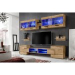 Komodee - ensembles de meubles rtv foggia, faade wotan mat / corps wotan mat, largeur 230cm x hauteur ...