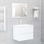 Ensemble de meubles de salle de bain 2 pcs blanc 5