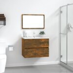 Vidaxl - ensemble de meubles de salle de bain 2 pcs chêne fumé Vidaxl - ensemble de meubles de salle de bain 2 pcs chêne fumé