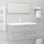 Ensemble de meubles de salle de bain 2 pcs gris b�ton