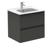 Ensemble de meubles de salle de bain avec 2 tiroirs compacts sansa - royo couleur : anthracite brillant ... Ensemble de meubles de salle de bain avec 2 tiroirs compacts sansa - royo couleur : anthracite brillant ...