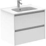 Ensemble de meubles de salle de bain avec 2 tiroirs compacts sansa - royo couleur : blanc brillant - ...