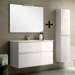 Cosyneo - ensemble meuble de salle de bain 80cm simple vasque + colonne de rangement - blanc - mig Cosyneo - ensemble meuble de salle de bain 80cm simple vasque + colonne de rangement - blanc - mig