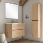 Cosyneo - ensemble meuble de salle de bain 80cm simple vasque + colonne de rangement - mig