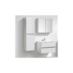 Ensemble de meubles salle de bain design siena largeur 60 cm blanc laqu sans