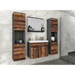 Deco in paris - ensemble meubles salle de bain design suspendu xl - gris fonc� et