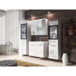Bratex - ensemble de meubles de salle de bain madrid ii, ensemble de meubles avec lavabo inclus, clairage ...