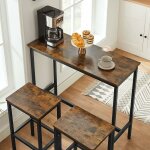 Vasagle - ensemble de meubles de salle à manger, table et tabourets de bar, table petit - déjeuner avec ... Vasagle - ensemble de meubles de salle à manger, table et tabourets de bar, table petit - déjeuner avec ...