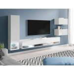 Bratex ? ensemble de meubles de salon avec �clairage led ? panneau lamin� 15mm ? finition blanc brillant ...