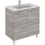 Ensemble meuble saphir slim (80 cm) - modle en 2 portes - 1 vasque - lg 80 cm - finition : blanc