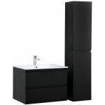 Mob - in - ensemble meuble simple vasque 60cm avec vaque et colonne sorrento - noir