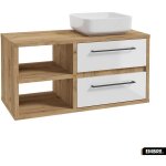 Ensemble meuble sous vasque avec vasque à poser - siphon offert embre blanc 100 x 50 x 45 cm Ensemble meuble sous vasque avec vasque à poser - siphon offert embre blanc 100 x 50 x 45 cm