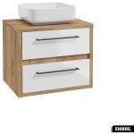 Ensemble meuble sous vasque avec vasque à poser - siphon offert embre blanc 60 x 50 x 45 cm Ensemble meuble sous vasque avec vasque à poser - siphon offert embre blanc 60 x 50 x 45 cm