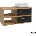 Ensemble meuble sous vasque avec vasque à poser - siphon offert embre noir 100 x 50 x 45 cm Ensemble meuble sous vasque avec vasque à poser - siphon offert embre noir 100 x 50 x 45 cm