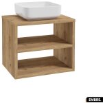 Ensemble meuble sous vasque avec vasque à poser - siphon offert embre oak 60 x 50 x 45 cm Ensemble meuble sous vasque avec vasque à poser - siphon offert embre oak 60 x 50 x 45 cm
