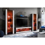 Komodee - ensemble de meubles tivoli grande, noir / blanc, largeur 250cm x hauteur 159cm x profondeur ...