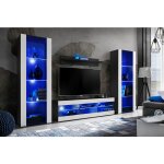 Komodee - ensemble de meubles tivoli grande, noir / blanc, largeur 250cm x hauteur 159cm x profondeur ...