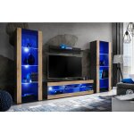 Komodee - ensemble de meubles tivoli grande, noir / wotan, largeur 250cm x hauteur 159cm x profondeur ...
