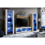 Komodee - ensemble de meubles tivoli grande, wotan / blanc, largeur 250cm x hauteur 159cm x profondeur ...
