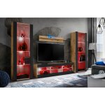 Komodee - ensemble de meubles tivoli grande, wotan / noir, largeur 250cm x hauteur 159cm x profondeur ...