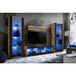 Komodee - ensemble de meubles tivoli grande, wotan / noir, largeur 250cm x hauteur 159cm x profondeur ...