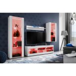 Komodee - ensemble de meubles tivoli medio, blanc / blanc, largeur 245cm x hauteur 159cm x profondeur ...