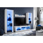 Komodee - ensemble de meubles tivoli medio, blanc / blanc, largeur 245cm x hauteur 159cm x profondeur ...
