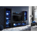 Komodee - ensemble de meubles tivoli medio, noir / noir, largeur 245cm x hauteur 159cm x profondeur 35cm, ... Komodee - ensemble de meubles tivoli medio, noir / noir, largeur 245cm x hauteur 159cm x profondeur 35cm, ...
