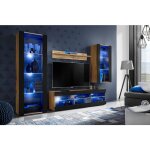 Komodee - ensemble de meubles tivoli medio, wotan / noir, largeur 245cm x hauteur 159cm x profondeur ...