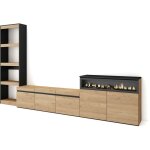 Skraut home - ensemble meuble tv, meuble salon complet, 310x186x35cm, pour les tv jusqu'� 65', chemin�e ...