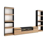 Skraut home - ensemble meuble tv, meuble salon complet, 320x186x35cm, pour les tv jusqu'� 80', chemin�e ...