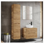 Ensemble meuble vasque � poser + armoire murale + miroir - 60 cm - archipel craft - livraison gratuite ...