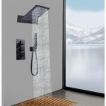 Ensemble de mitigeur de douche encastr noir - systme de douche encastr - systme de douche  effet ...