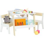 Relaxdays - ensemble mobilier enfants, table, 2 chaises, rangements, mixte, coin salon chambre d'enfant, ...