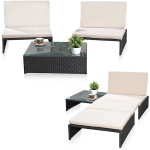 Ensemble de mobilier de jardin polyvalent - chaise longue, banc ou deux chaises avec dossier, avec table ...