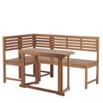 Ensemble de mobilier modulaire banc d'angle table pliable bois d'acacia treia