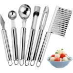 Ensemble d'outils de fruits 6 en1couteau � d�couper de fruits cuill�re � past�que cuill�re � glace dissolvant ...
