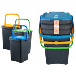 Ensemble de poubelles anti - renversement 3 pi�ces ? capacit� 50 l ? empilables et superposables ? ecoplast ...