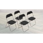 Dmora - ensemble de quatre chaises pliantes, couleur noire, dimensions 43 x 47 x 78 cm