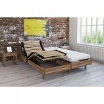 Ensemble relaxation matelas + sommiers electriques decor chene 2x80x200 - mousse - 14 cm - ferme - talca ...