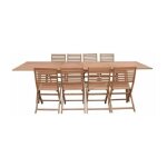 Ensemble repas de jardin 8 a 12 personnes - table extensible 200 / 250 / 300 x 100cm + 6 chaises - bois ... Ensemble repas de jardin 8 a 12 personnes - table extensible 200 / 250 / 300 x 100cm + 6 chaises - bois ...