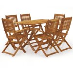 Ensemble de restauration pour le patio et les terrasses avec table + 6 chaises en bois de sapin